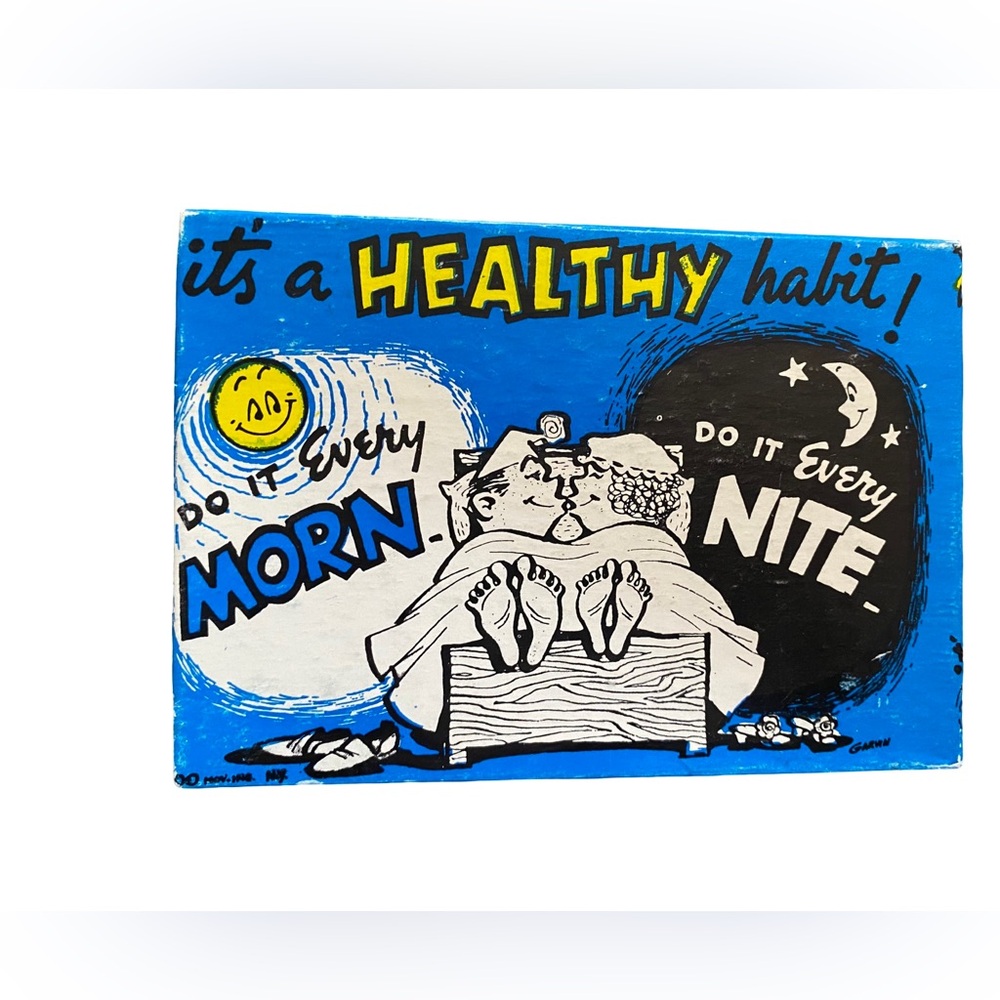VTG 1960s Naughty Novelty Gag Gift A Healthy Habit Do It Every Morning & Night